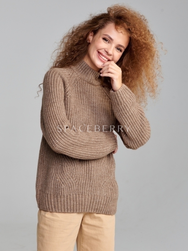 Женский вязаный свитер оверсайз, джемпер